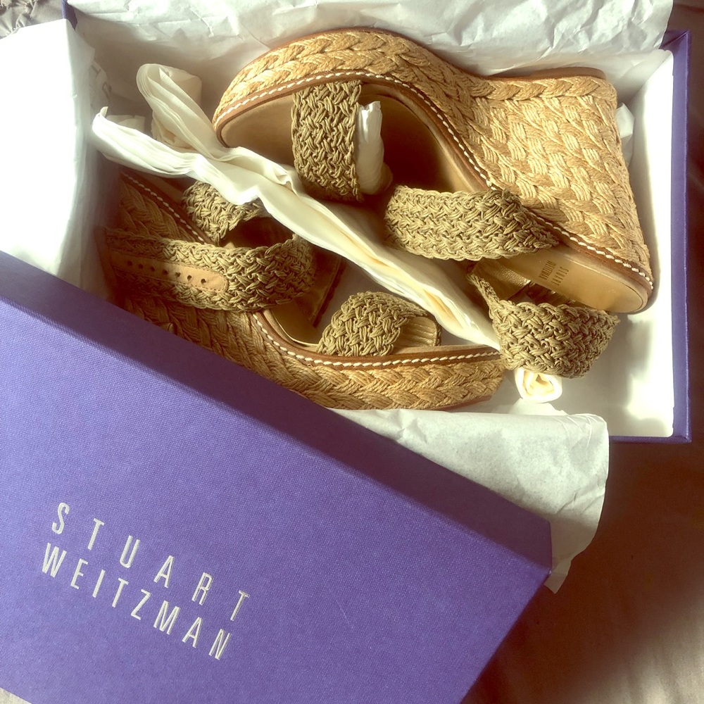 Stuart Weitzman Espadrille Wedge Sandals